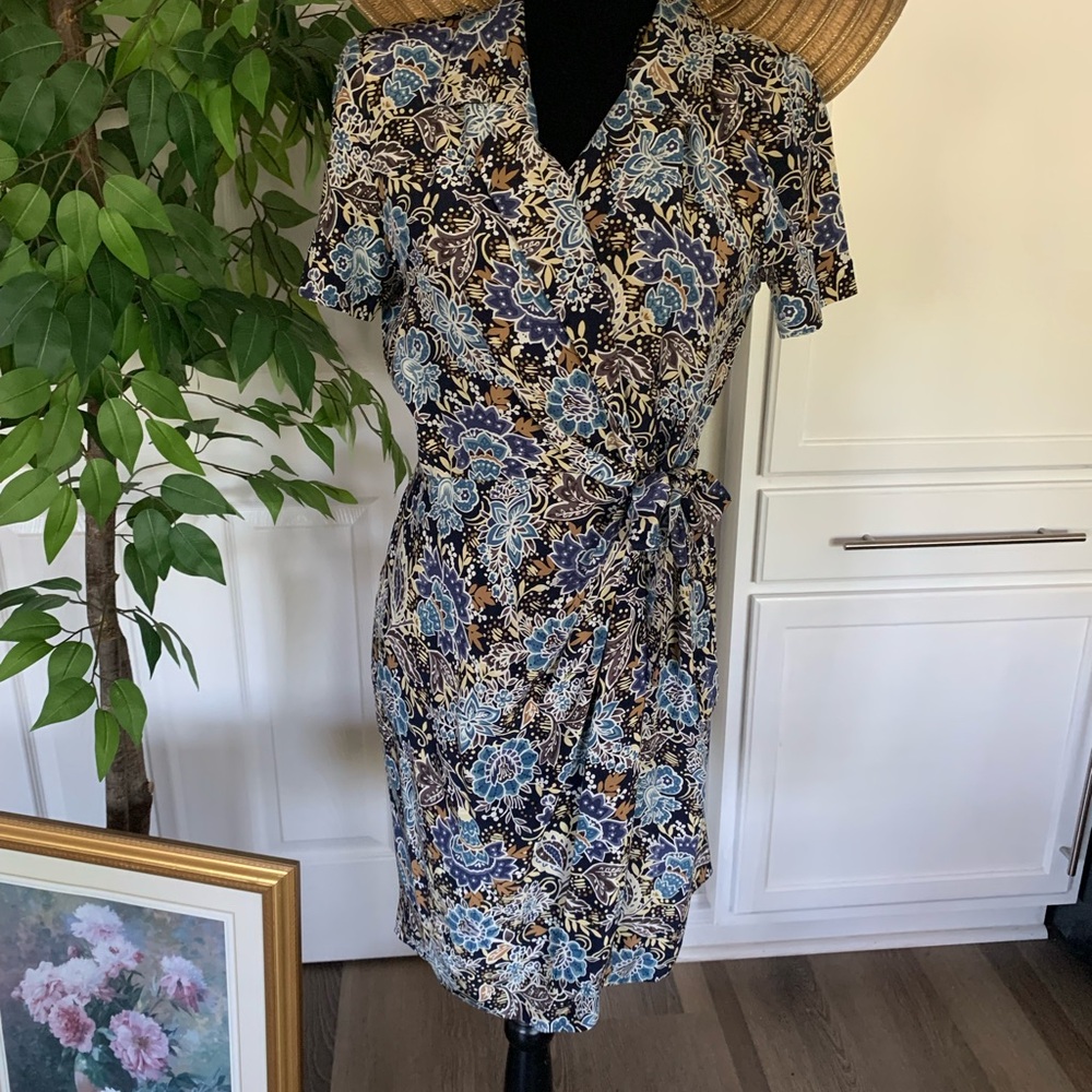 Talbots silk  - Blue and Black Paisley Vintage